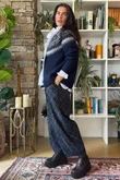 Ferguson Fair Isle Cardigan Navy